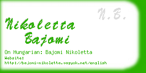 nikoletta bajomi business card